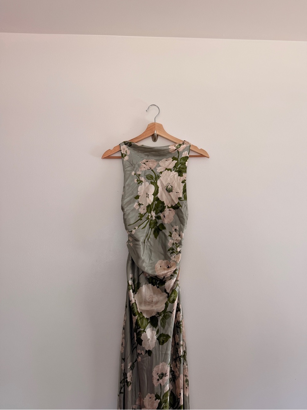 Reformation Anais Floral Silk Dress Tarragon Green Size 4 NWT - Picture 3 of 9